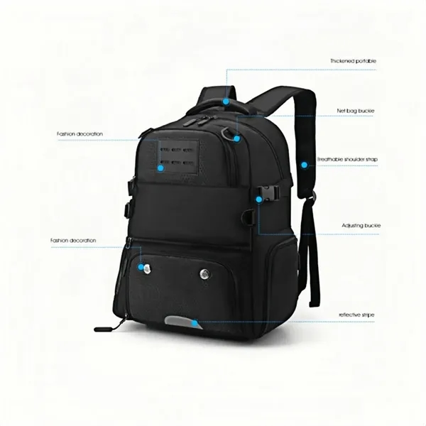 Water Resistant Sports Backpack With Shoe Compartment - Water Resistant Sports Backpack With Shoe Compartment - Image 3 of 4