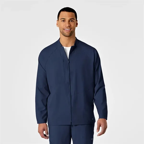 WonderWink W123 Men's Zip Front Warm Up Scrub Jacket - WonderWink W123 Men's Zip Front Warm Up Scrub Jacket - Image 7 of 10