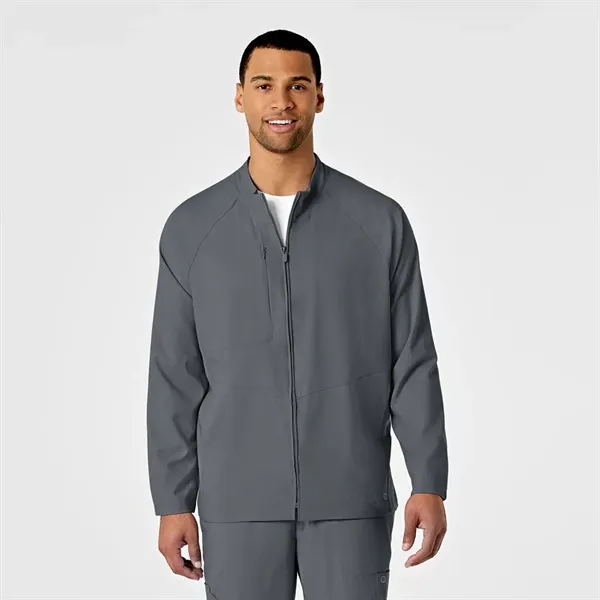 WonderWink W123 Men's Zip Front Warm Up Scrub Jacket - WonderWink W123 Men's Zip Front Warm Up Scrub Jacket - Image 8 of 10