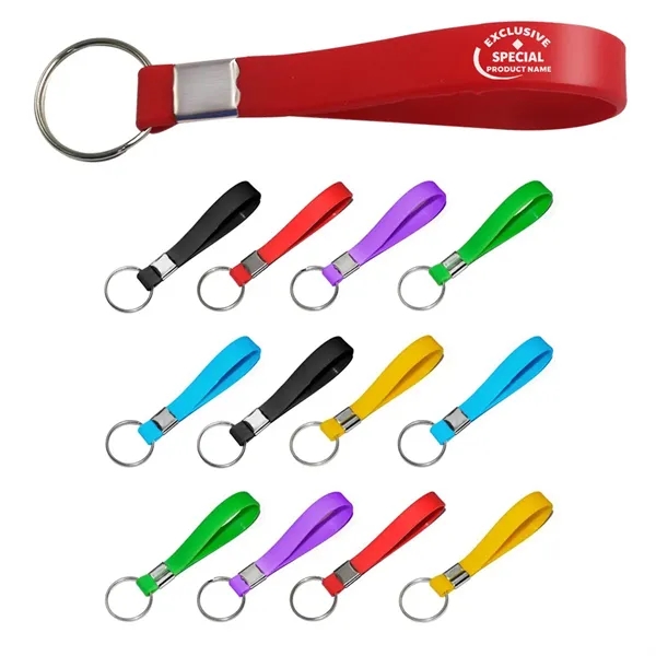 Solid Color Personalized Custom Rubber Wristband Keychain - Solid Color Personalized Custom Rubber Wristband Keychain - Image 0 of 4