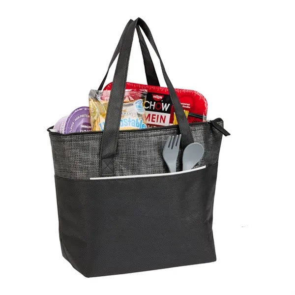 Mist Recycled 9-Can Non-Woven Tote Cooler - Mist Recycled 9-Can Non-Woven Tote Cooler - Image 3 of 17