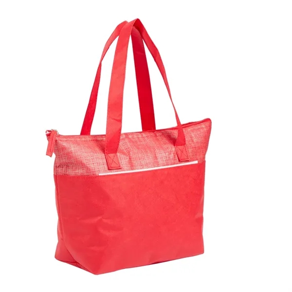Mist Recycled 9-Can Non-Woven Tote Cooler - Mist Recycled 9-Can Non-Woven Tote Cooler - Image 8 of 17