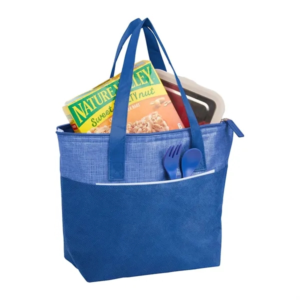 Mist Recycled 9-Can Non-Woven Tote Cooler - Mist Recycled 9-Can Non-Woven Tote Cooler - Image 15 of 17