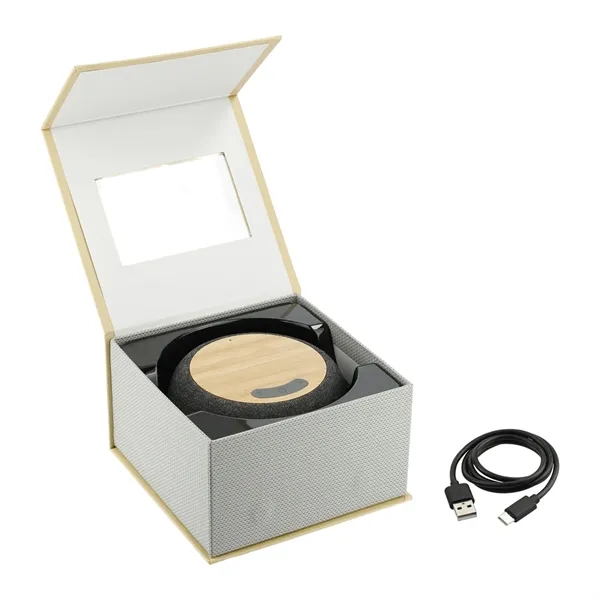 Garm Fabric & Bamboo Speaker with Wireless Chargin - Garm Fabric & Bamboo Speaker with Wireless Chargin - Image 3 of 8