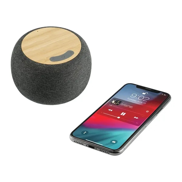 Garm Fabric & Bamboo Speaker with Wireless Chargin - Garm Fabric & Bamboo Speaker with Wireless Chargin - Image 8 of 8