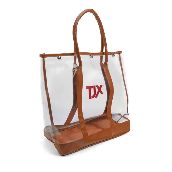 Luxe Button-Top Tote with PU Leather Trim - Luxe Button-Top Tote with PU Leather Trim - Image 7 of 16