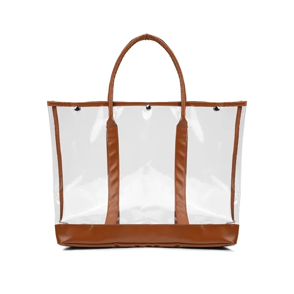 Luxe Button-Top Tote with PU Leather Trim - Luxe Button-Top Tote with PU Leather Trim - Image 15 of 16