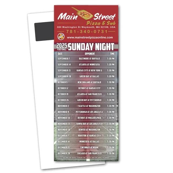 Football Schedule Magnetic Stick Up Card - Football Schedule Magnetic Stick Up Card - Image 2 of 8