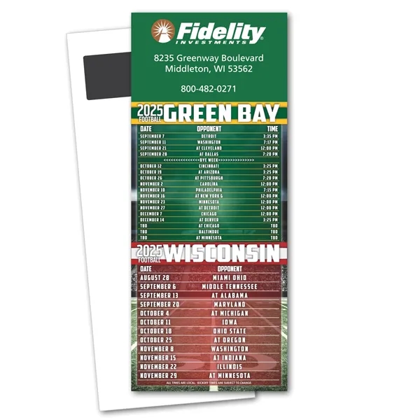 Football Schedule Magnetic Stick Up Card - Football Schedule Magnetic Stick Up Card - Image 8 of 8