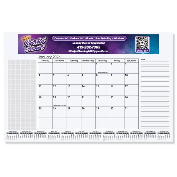 Small Calendar Desk Pad - Full Color Imprint - Small Calendar Desk Pad - Full Color Imprint - Image 0 of 1