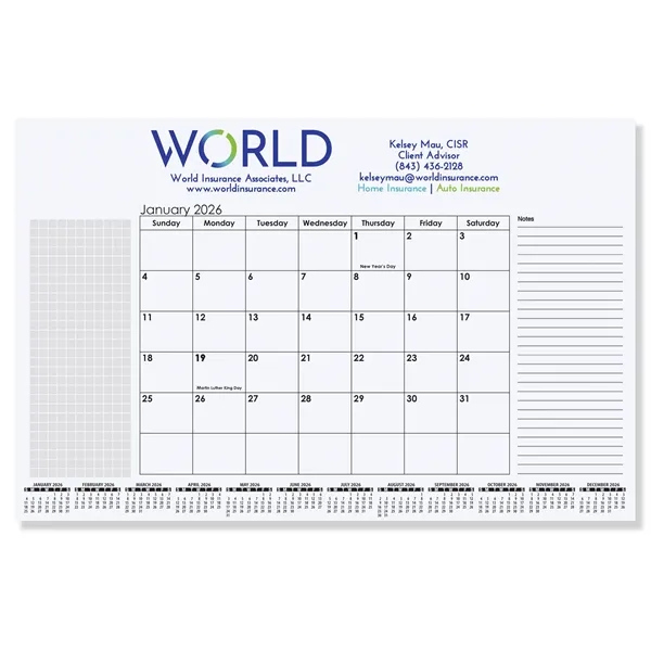 Small Calendar Desk Pad - Full Color Imprint - Small Calendar Desk Pad - Full Color Imprint - Image 1 of 1