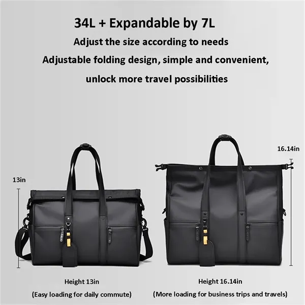 Men Commute Handbag Daypack Expandable Overnight Bags - Men Commute Handbag Daypack Expandable Overnight Bags - Image 3 of 9