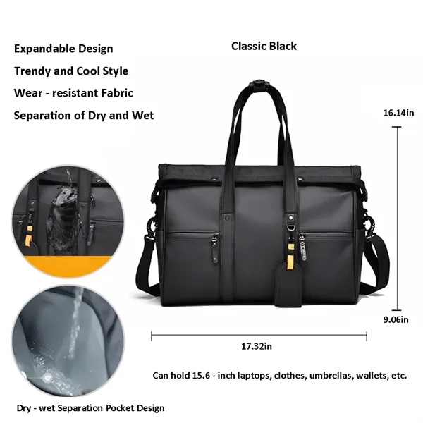 Men Commute Handbag Daypack Expandable Overnight Bags - Men Commute Handbag Daypack Expandable Overnight Bags - Image 8 of 9