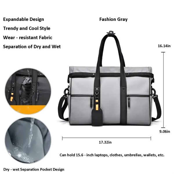 Men Commute Handbag Daypack Expandable Overnight Bags - Men Commute Handbag Daypack Expandable Overnight Bags - Image 9 of 9
