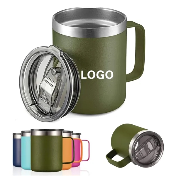 Stainless Steel Insulated Coffee Mug with Handle - Stainless Steel Insulated Coffee Mug with Handle - Image 0 of 3