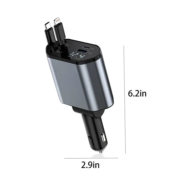 Retractable Car Charger Head For IPhone Galaxy Etc - Retractable Car Charger Head For IPhone Galaxy Etc - Image 1 of 4