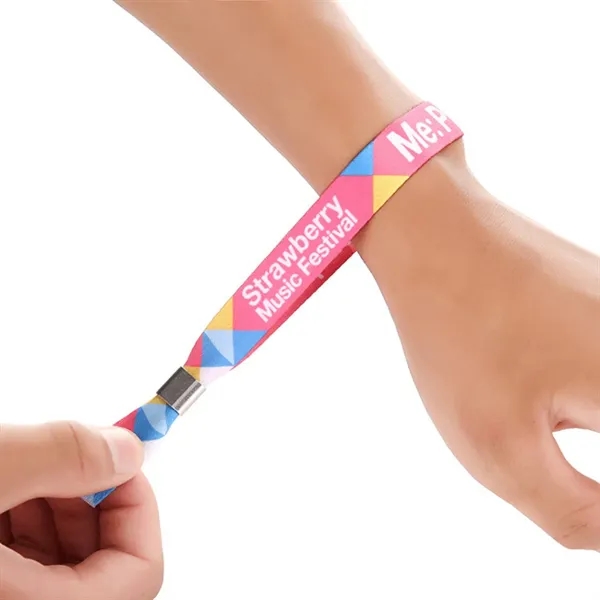 Custom Wristbands with Bead Closure - Custom Wristbands with Bead Closure - Image 1 of 3
