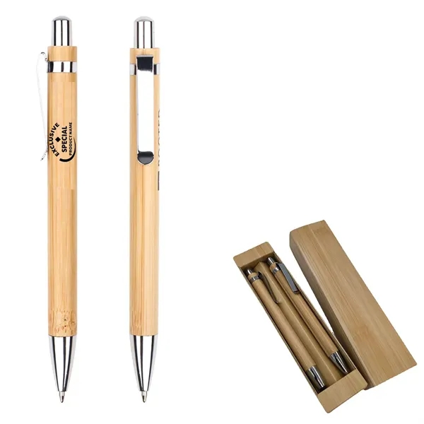 Bamboo Wooden Handle Ballpoint Pen Office Supplies Set - Bamboo Wooden Handle Ballpoint Pen Office Supplies Set - Image 0 of 3