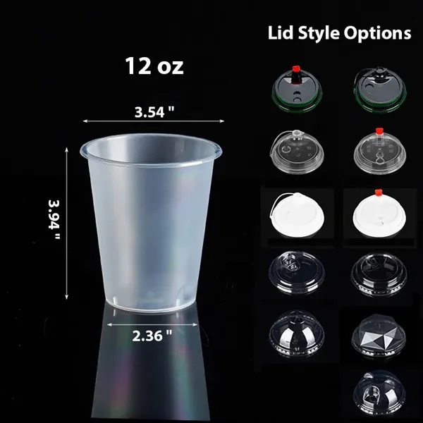 12/16/24oz Frosted Disposable Plastic Cup With Lid - 12/16/24oz Frosted Disposable Plastic Cup With Lid - Image 1 of 9