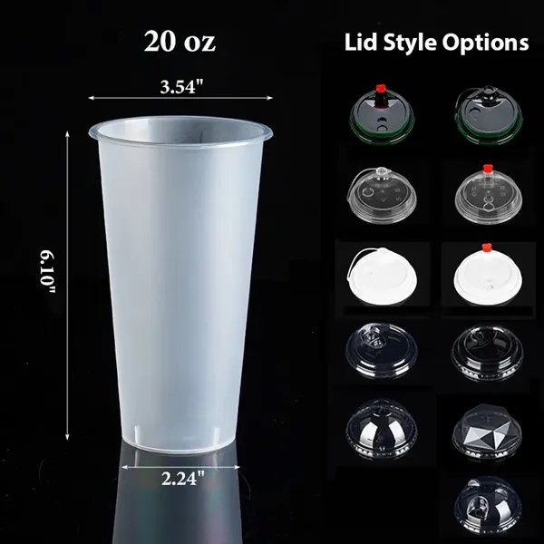 12/16/24oz Frosted Disposable Plastic Cup With Lid - 12/16/24oz Frosted Disposable Plastic Cup With Lid - Image 3 of 9