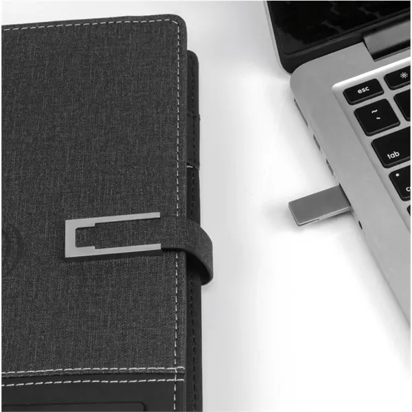 Padfolio with Power Bank (8000 mAh) & USB Drive - Padfolio with Power Bank (8000 mAh) & USB Drive - Image 4 of 7