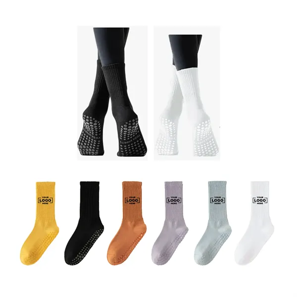 Anti Slip Mid Tube Pilates Grips Yoga Socks - Anti Slip Mid Tube Pilates Grips Yoga Socks - Image 0 of 2