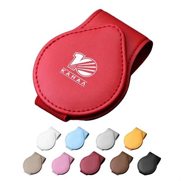 Leather Car Glasses Clip Sun Visor Card Holder - Leather Car Glasses Clip Sun Visor Card Holder - Image 0 of 13