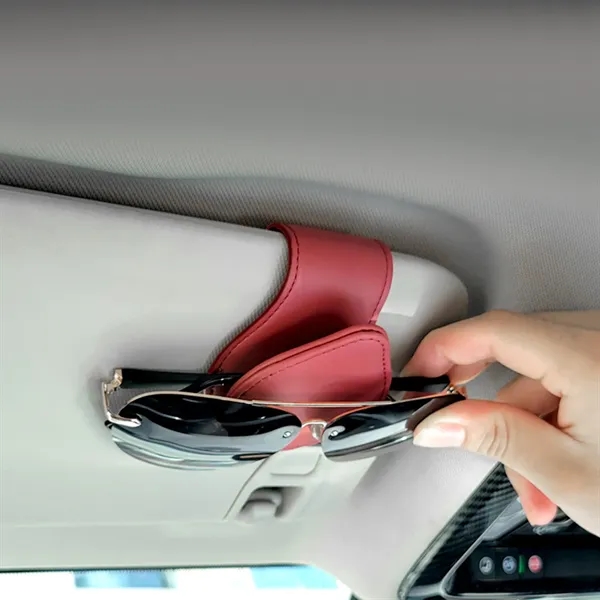 Leather Car Glasses Clip Sun Visor Card Holder - Leather Car Glasses Clip Sun Visor Card Holder - Image 9 of 13