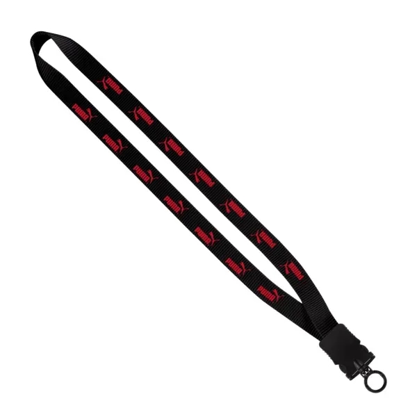 Custom 3/4" Smooth Nylon Lanyard with Snap-Buckle Release & O-Ring
