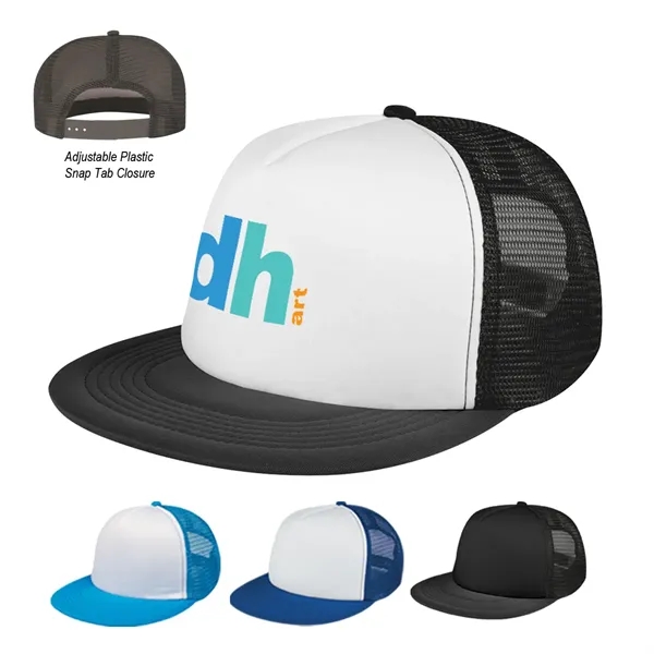 FLAT BILL TRUCKER CAP - FLAT BILL TRUCKER CAP - Image 0 of 8