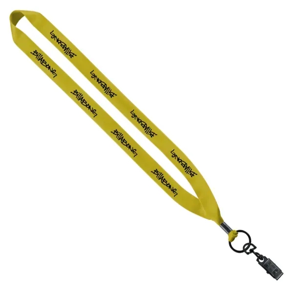 3/4" Polyester Lanyard with Metal Crimp & Bulldog Clip - 3/4" Polyester Lanyard with Metal Crimp & Bulldog Clip - Image 1 of 13