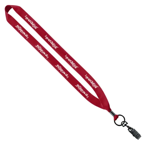 3/4" Polyester Lanyard with Metal Crimp & Bulldog Clip - 3/4" Polyester Lanyard with Metal Crimp & Bulldog Clip - Image 3 of 13