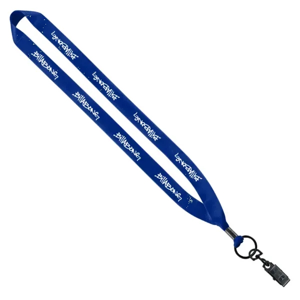 3/4" Polyester Lanyard with Metal Crimp & Bulldog Clip - 3/4" Polyester Lanyard with Metal Crimp & Bulldog Clip - Image 4 of 13