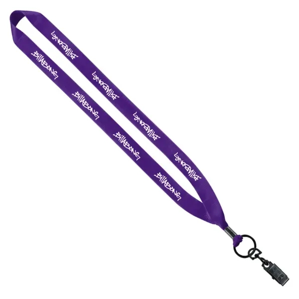 3/4" Polyester Lanyard with Metal Crimp & Bulldog Clip - 3/4" Polyester Lanyard with Metal Crimp & Bulldog Clip - Image 5 of 13