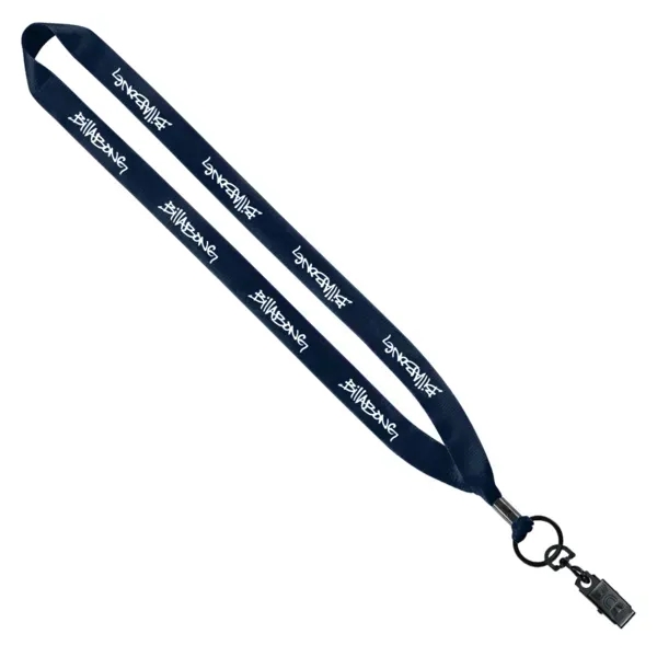 3/4" Polyester Lanyard with Metal Crimp & Bulldog Clip - 3/4" Polyester Lanyard with Metal Crimp & Bulldog Clip - Image 7 of 13