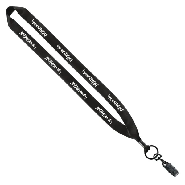 3/4" Polyester Lanyard with Metal Crimp & Bulldog Clip - 3/4" Polyester Lanyard with Metal Crimp & Bulldog Clip - Image 12 of 13