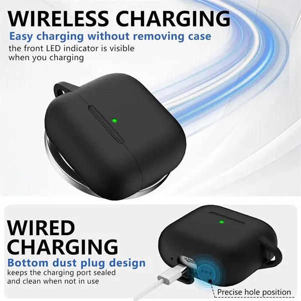 Silicone Airpods Protective Case Headset With Carabiner - Silicone Airpods Protective Case Headset With Carabiner - Image 2 of 2