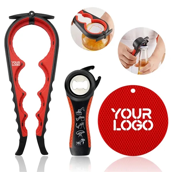 Multi Function Bottle Jar Opener with Non-Slip Pad - Multi Function Bottle Jar Opener with Non-Slip Pad - Image 0 of 6