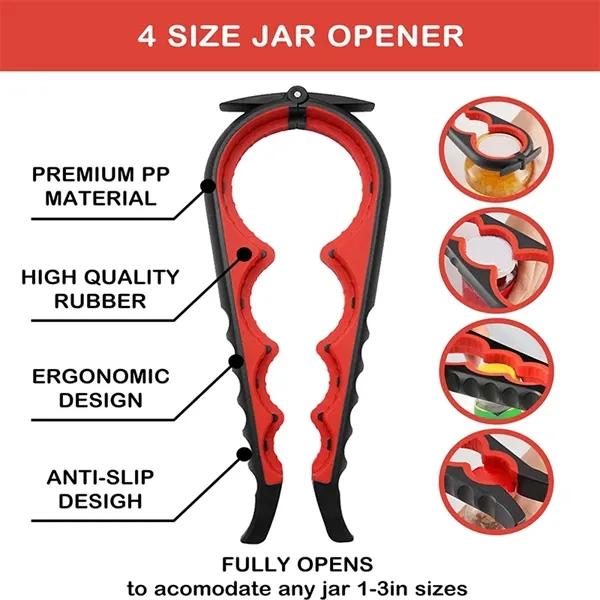 Multi Function Bottle Jar Opener with Non-Slip Pad - Multi Function Bottle Jar Opener with Non-Slip Pad - Image 4 of 6