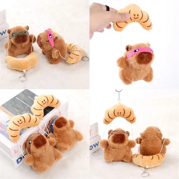 5 Inch Parachute Capibara Plush Keychain Soft Guinea Pig Toy - 5 Inch Parachute Capibara Plush Keychain Soft Guinea Pig Toy - Image 0 of 7