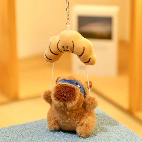 5 Inch Parachute Capibara Plush Keychain Soft Guinea Pig Toy - 5 Inch Parachute Capibara Plush Keychain Soft Guinea Pig Toy - Image 3 of 7