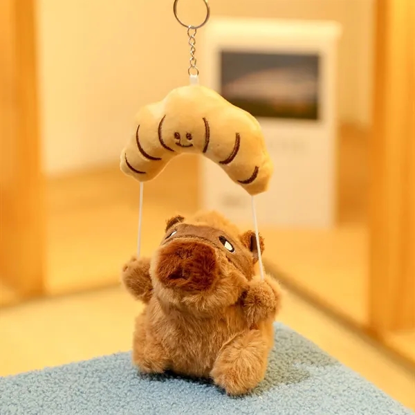 5 Inch Parachute Capibara Plush Keychain Soft Guinea Pig Toy - 5 Inch Parachute Capibara Plush Keychain Soft Guinea Pig Toy - Image 4 of 7