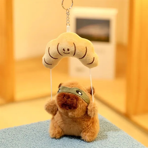 5 Inch Parachute Capibara Plush Keychain Soft Guinea Pig Toy - 5 Inch Parachute Capibara Plush Keychain Soft Guinea Pig Toy - Image 5 of 7