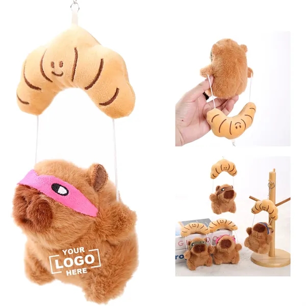 5 Inch Parachute Capibara Plush Keychain Soft Guinea Pig Toy - 5 Inch Parachute Capibara Plush Keychain Soft Guinea Pig Toy - Image 6 of 7