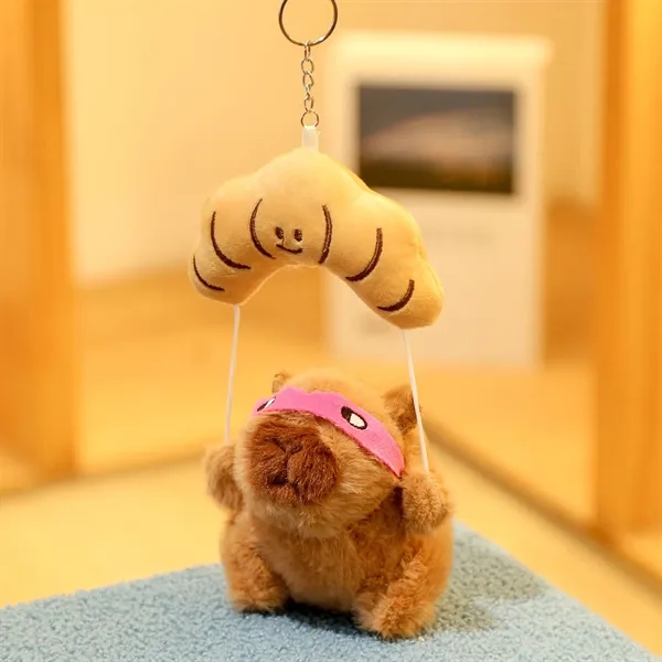 5 Inch Parachute Capibara Plush Keychain Soft Guinea Pig Toy - 5 Inch Parachute Capibara Plush Keychain Soft Guinea Pig Toy - Image 7 of 7