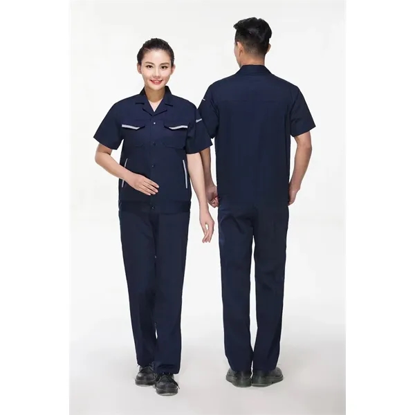 Unisex Cotton Short Sleeve Workwear Set for Summer Cool - Unisex Cotton Short Sleeve Workwear Set for Summer Cool - Image 9 of 9