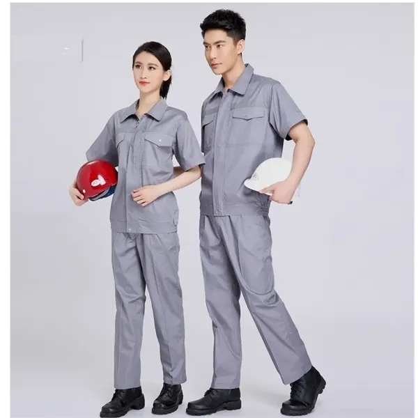 Unisex Short Sleeve Summer Workwear Set Reflective Strips - Unisex Short Sleeve Summer Workwear Set Reflective Strips - Image 1 of 7