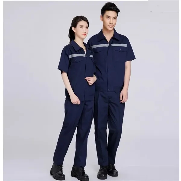 Unisex Short Sleeve Summer Workwear Set Reflective Strips - Unisex Short Sleeve Summer Workwear Set Reflective Strips - Image 3 of 7