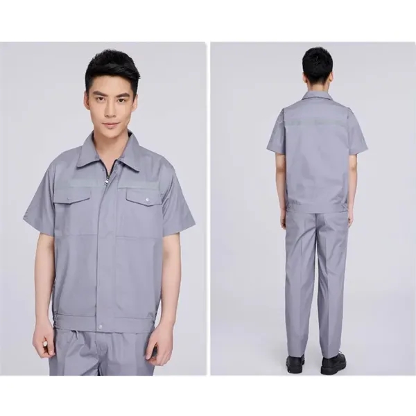 Unisex Short Sleeve Summer Workwear Set Reflective Strips - Unisex Short Sleeve Summer Workwear Set Reflective Strips - Image 4 of 7