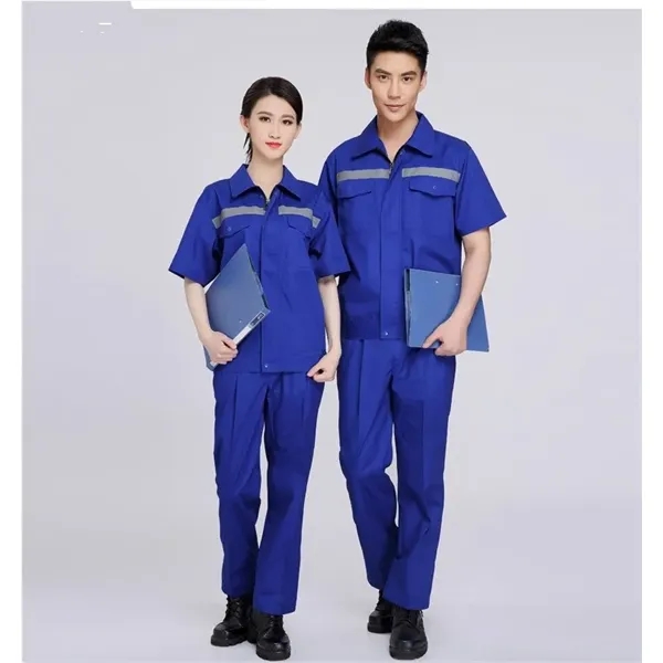 Unisex Short Sleeve Summer Workwear Set Reflective Strips - Unisex Short Sleeve Summer Workwear Set Reflective Strips - Image 7 of 7